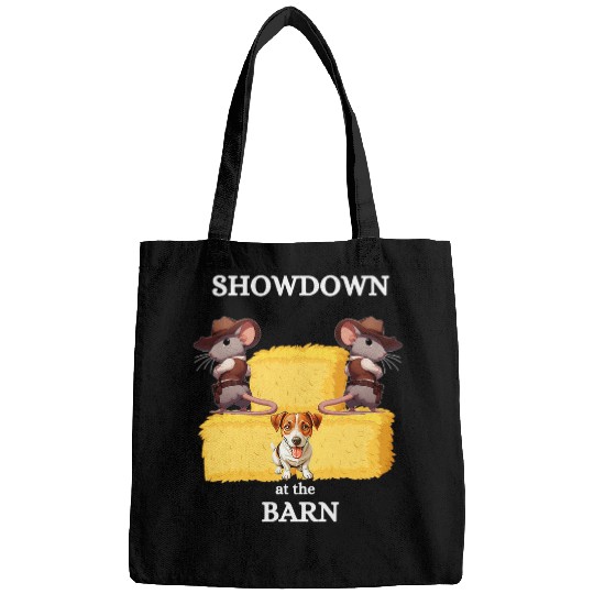 Fun Barn Hunt design with a Jack Russell Terrier 1 Bags