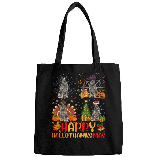 Halloween Christmas Funny Blue Heeler Dog Hallothanksmas Bags