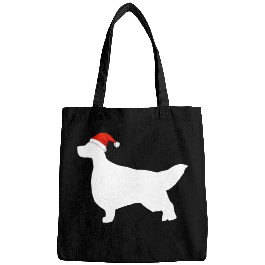 English Setter Wearing Santa Hat Christmas Dog Bags