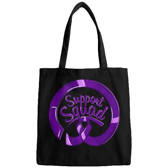 Epilepsy Awareness Purple Ribbon Support Squad Bags