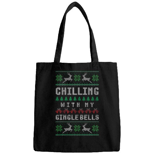 Chilling with my Jingle Bells funny art Christmas Bags