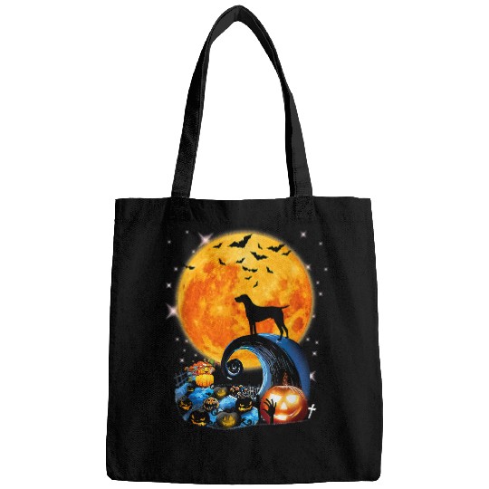Dog German Shorthaired Pointer Moon Cliff Pumpkin Halloween 5 Bags