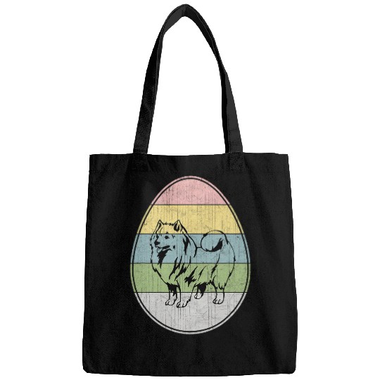 Happy Easter Egg American Eskimo Dog Graphic Cool Easter Day Bags