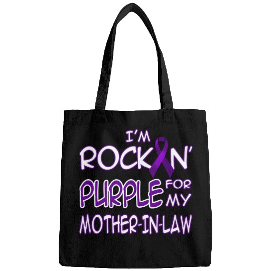 Epilepsy Awareness Rockin Purple Ribbon For Mother In Law Bags