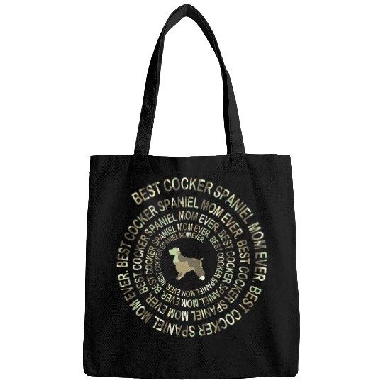 Flag US Camo Cocker Spaniel Dog Mom Ever Spiral Dog Lover Bags