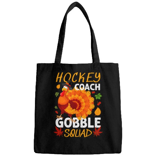 Hockey Coachs Gobble Squad Turkey Thanksgiving Matching Bags
