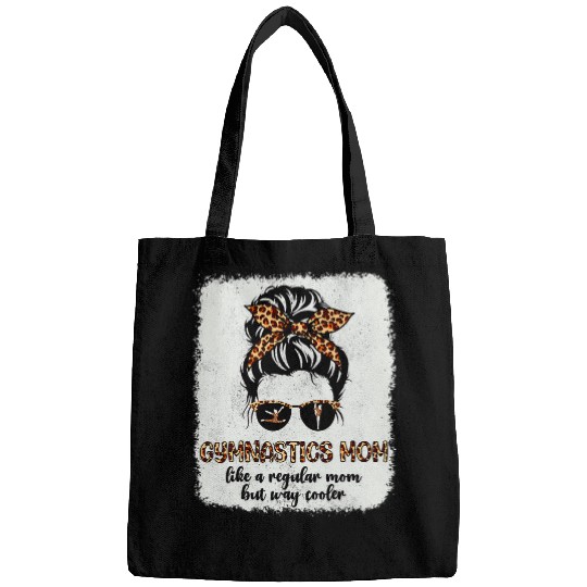 Leopard Gymnastics Mom Cute Messy Bun Gymnast Mothers Day Bags