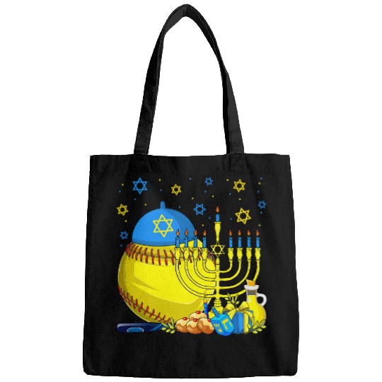 Funny Jewish Softball Ball Bats Menorah Hanukkah Pajamas Bags