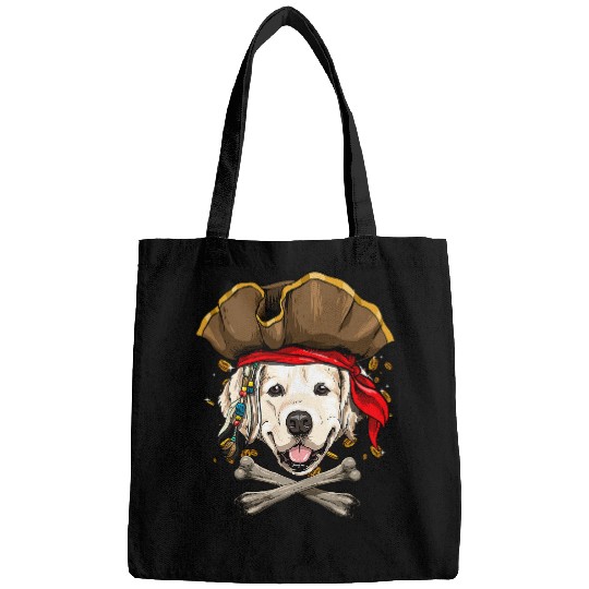 Goldie Pirate Jolly Roger Flag Crossbones Golden Retriever Dog Bags