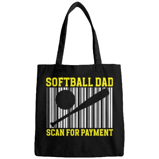 Funny Softball Dad Scan For Payment Bags
