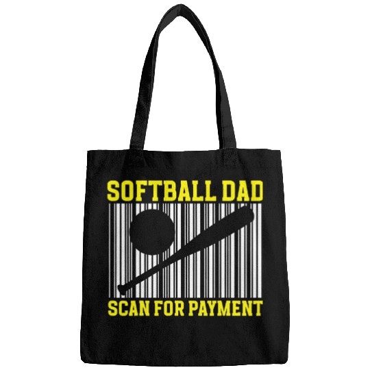 Funny Softball Dad Scan For Payment Bags