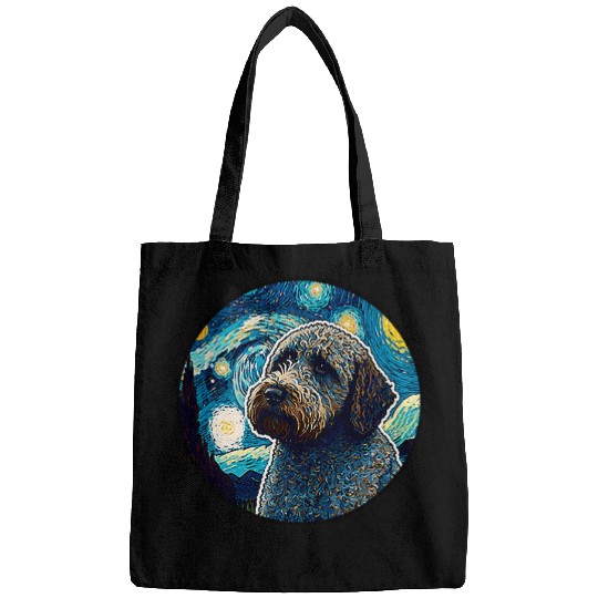 Lagotto Romagnolo Starry Night Painting Dog Mom Dad Bags