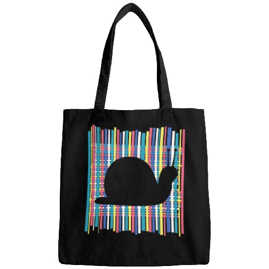 Snail Pastel Rainbow Striped   vintages Retro Aesthetic Bags