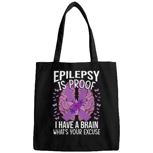Epilepsy Is Proof Epliepsy Awareness Month Purple Ribbon Bags