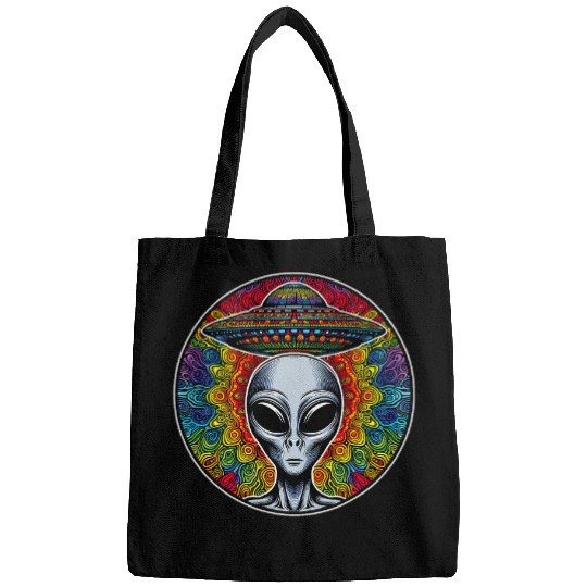 Cosmic Encounter Alien Tee psychedelics UFO Art 6 Bags