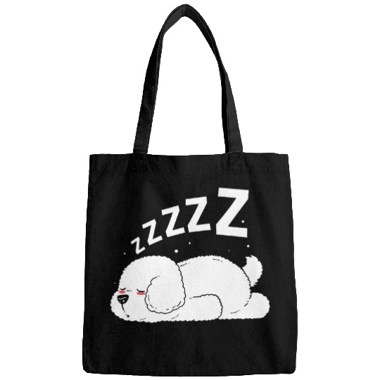 Cute Pet Lover Dog Owner Sleeping Bichon Frise Bags