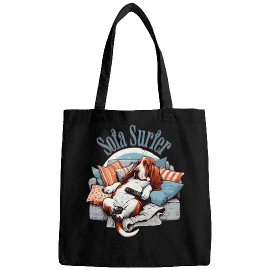 Cute Sofa Surfer Basset Hound Bags