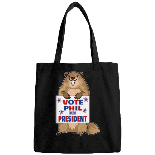 Funny Groundhog Day s Patriotic Graphic Art Design Bags