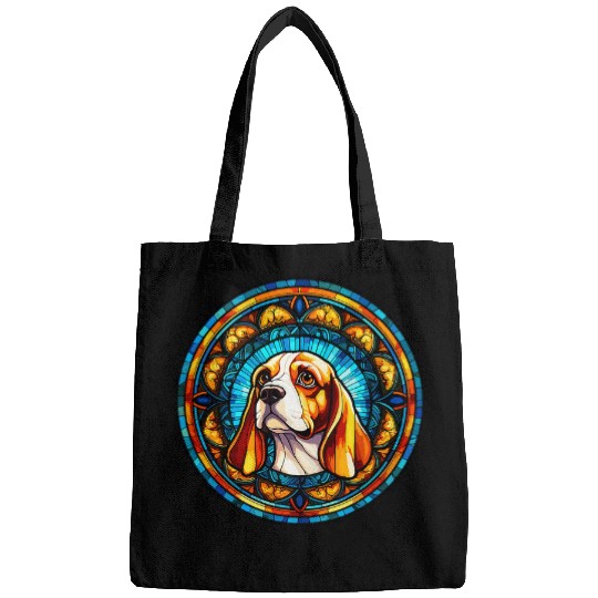 Cool Stained Glass Art Dog Abstract Mosaic Beagle Bags