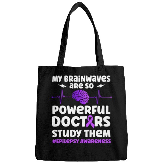 Kids Epilepsy Awareness Brainwaves Purple Bags