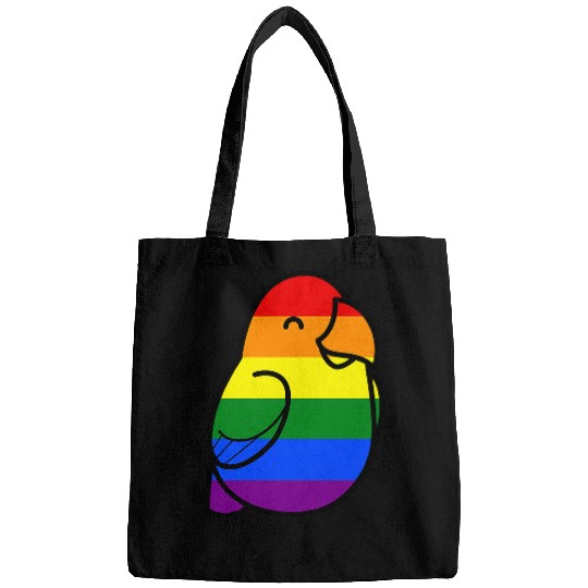 Too Many Birds Rainbow Pride Parrot Pattern Bags