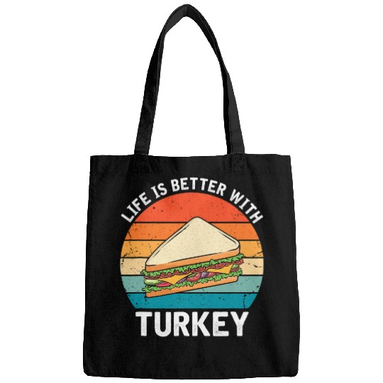 Lacrosse Gift Life is Better with Turkey Retro Sandwich Sandwiches Bags