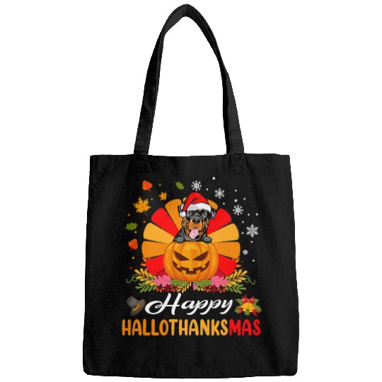 Dog Rottweiler Hallothanksmas HalloweenThanksgiving Christmas Bags
