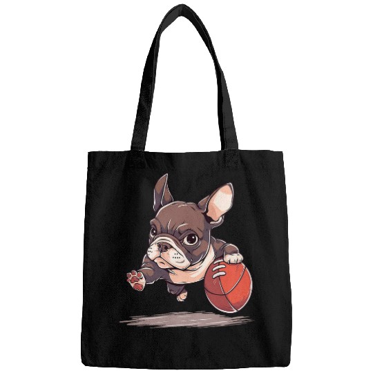 French Bulldog Frenchie Football Design Women Frenchie Bags