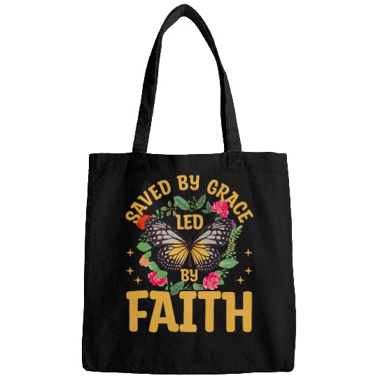 Led By Faith 2Butterfly Flower Religious Christian Bags