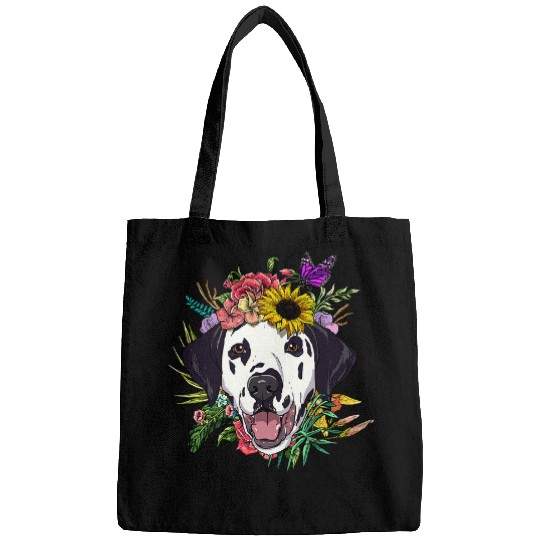 Dalmatian Floral Dalmatian Spring Nature Dog Lovers 466 Dalmatians Dog Bags