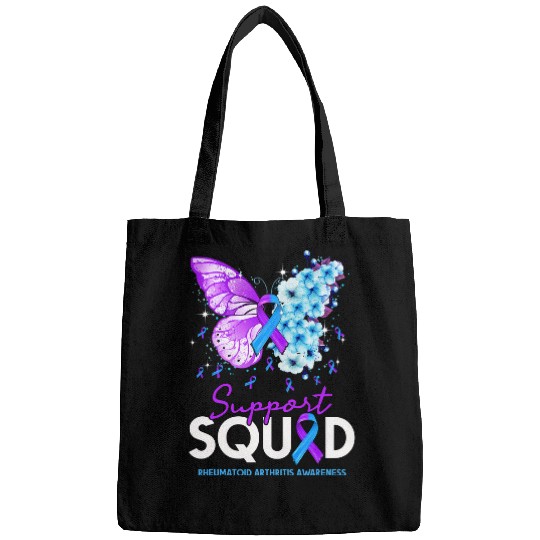 Support Squad Butterfly Purple Ribbon Rheumatoid Arthritis Bags