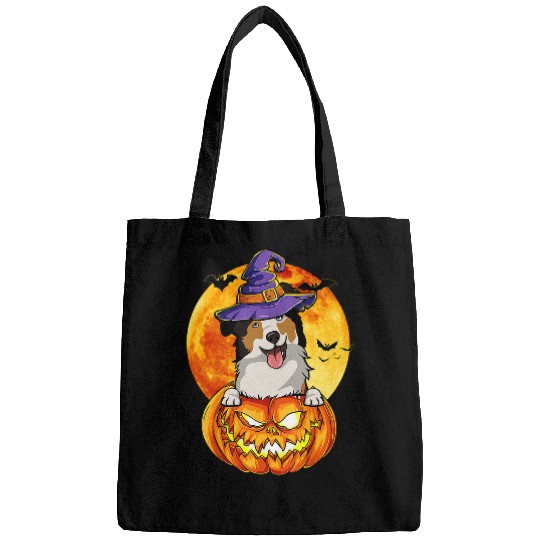 Australian Shepherd Witch Pumpkin Halloween Dog Lover Funny 42 Bags