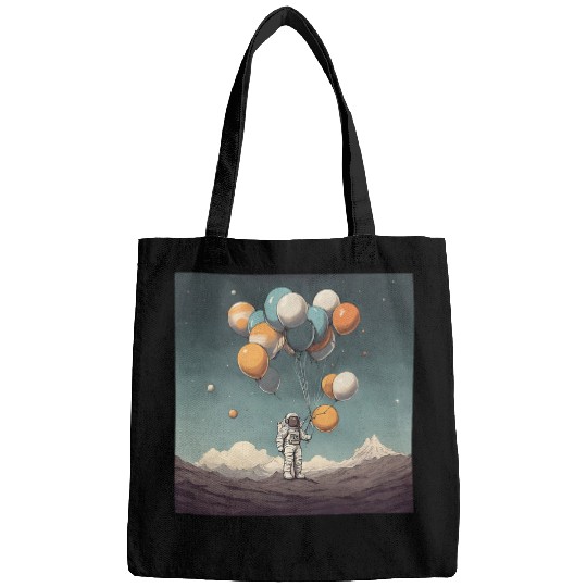 Galactic Explorer with Astronaut Holding Planet Balloons Bags
