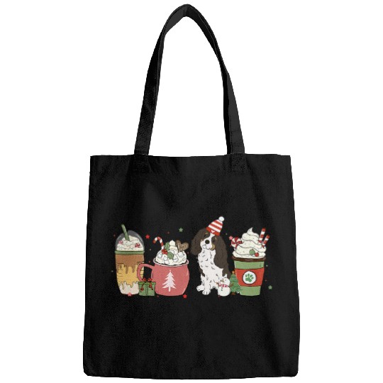 Cavalier Coffee Latte Winter Christmas Cavie Dog Mom Holiday Bags