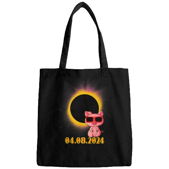 Solar Eclipse 2024 Pig Wearing Solar Eclipse Glasses Bags