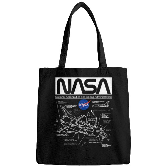 Lacrosse Gift NASA Space Shuttle Schematic Worm and Insignia Logo Bags