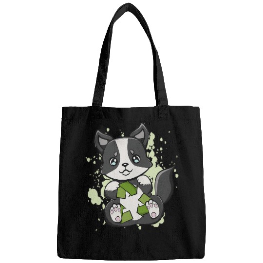 Earth Day Cute Kawaii Border Collie Dog Sheperd Otaku Bags