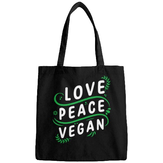 Lacrosse Gift Love Peace Vegan Plant Based Diet Vegetable Food Lover Bags