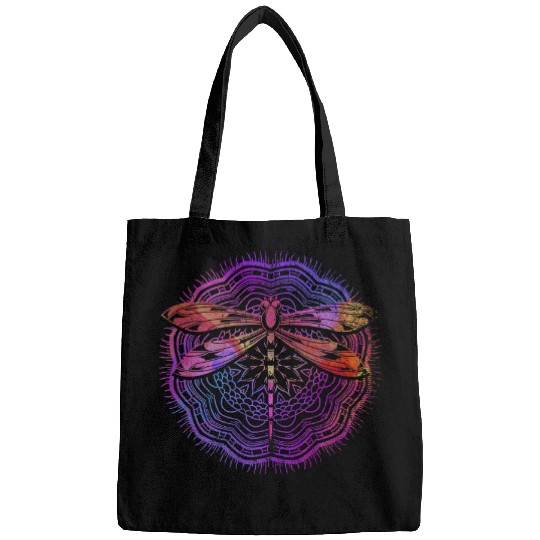 Spiritual Yoga Art Sacred Geometry Dragonfly Mandala Bags