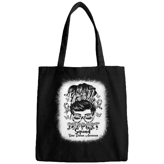 Support Squad Messy Bun Butterfly Rare Disease Awareness Bags