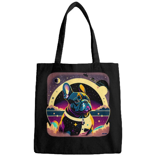 French Bulldog Space Frenchie Astronaut Cute Graphic Bags