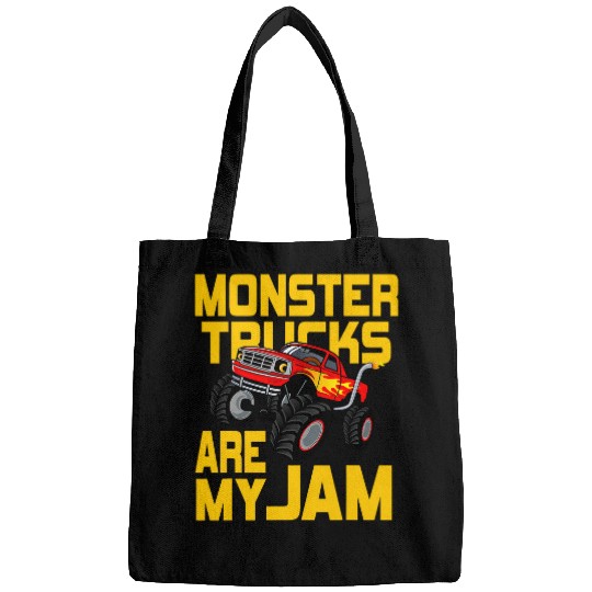 Monster Trucks Are My Jam vintages Retro 210 Bags