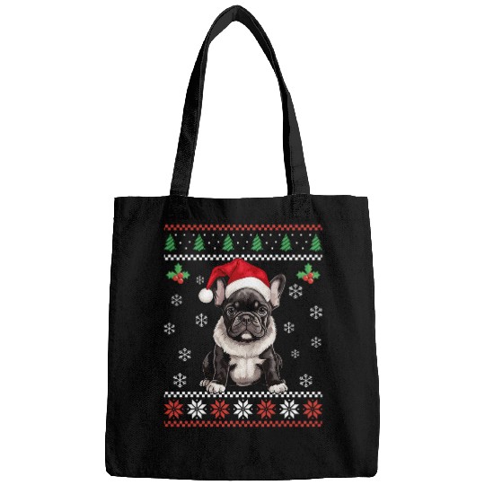 French Bulldog Ugly Christmas Sweater xmass for Adults Kids Bags