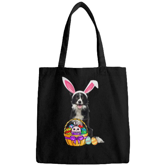 Easter Egg Funny Border Collie Easter Bags