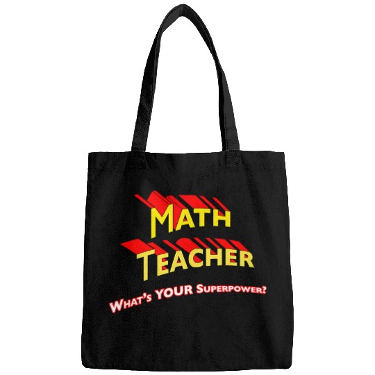 Math Teacher BacktoSchool Superhero School Inspiration Bags