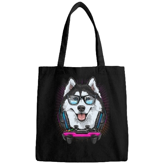 Dog Husky Gaming Siberian Husky Video Gamer Player Dog Lover 120 Bags