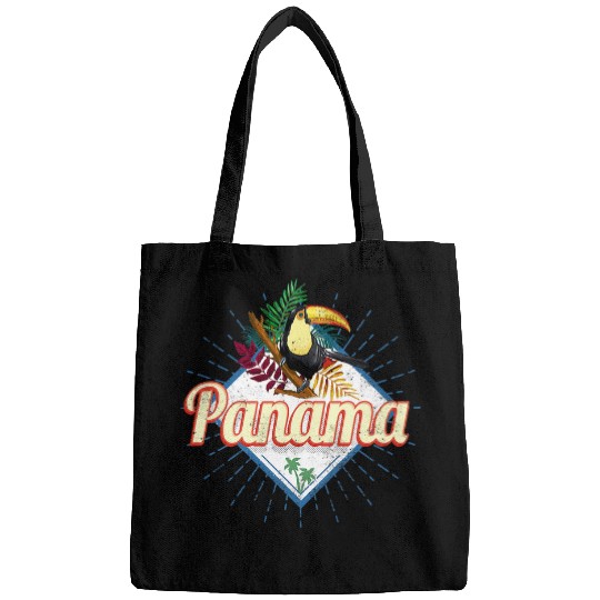Panama City Toucan Retro Palm Trees vintages Souvenir Bags
