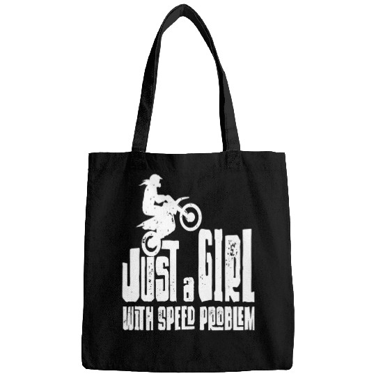 Dirt Bike Girl With Speed Problem On Motorcycle Dirt Biking Bags