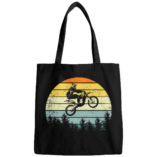 Dirt Bike Motocross Motorcycle vintages 70s Retro Braap Bags