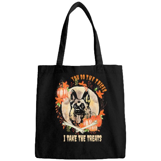 GSD Owner Halloween Pumpkin Humor Funny 575 German Shepherd Dog Dog Bags